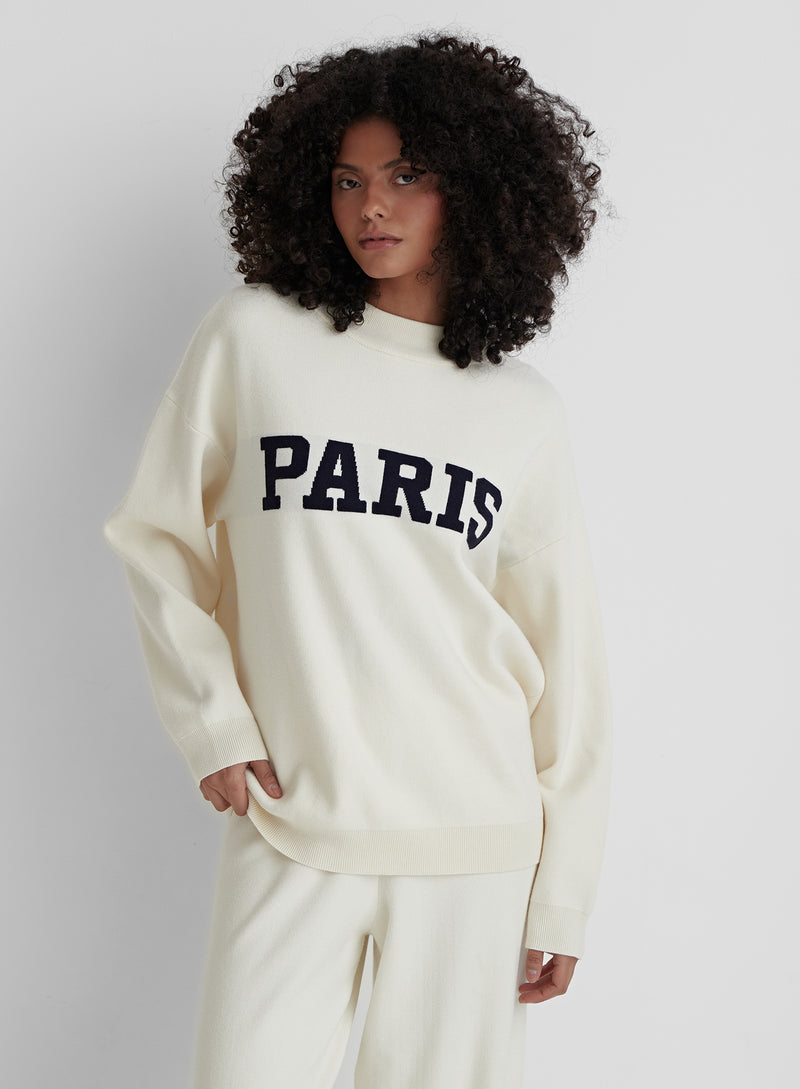 Cream Knitted Paris Jumper- Avery
