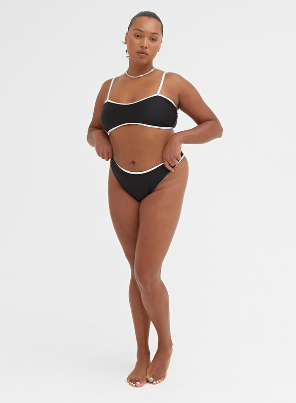 Black Contrast Trim Bikini Bottom – Calli