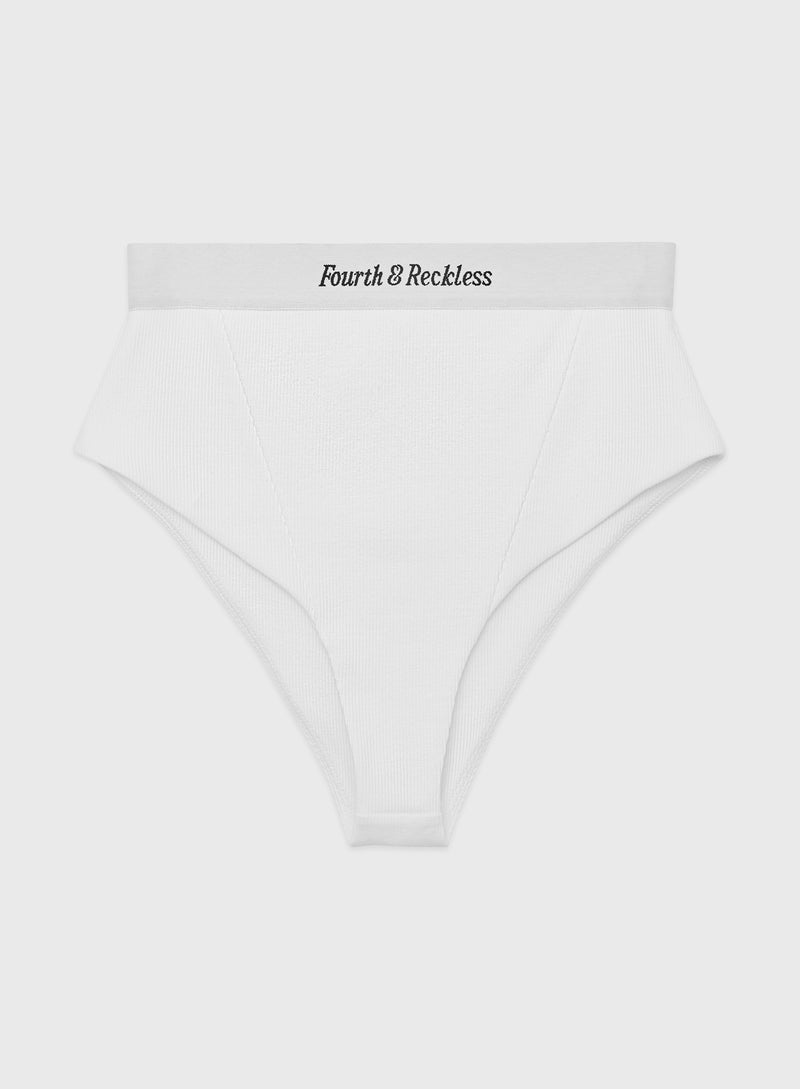 White Ribbed Jersey Brief – Angelina