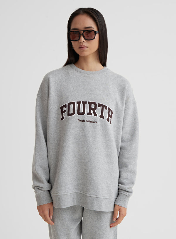 Grey Marl Fourth Studio Applique Sweatshirt – Dianna