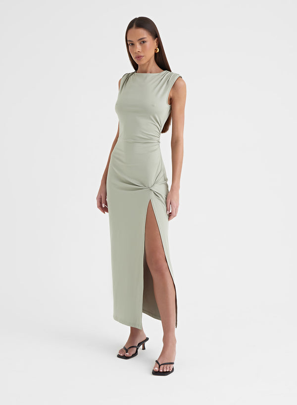 Sage Side Split Midaxi Dress – Verity  