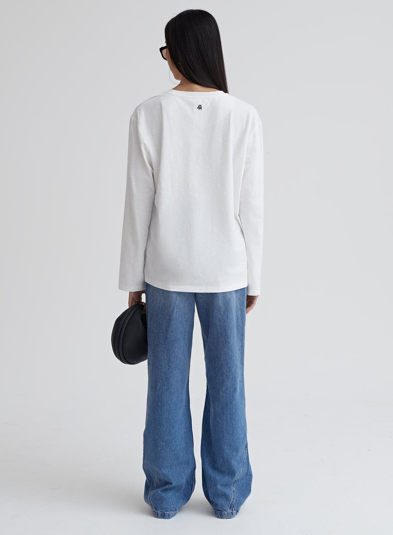 White Fourth Studio Long Sleeve Top – Tanna