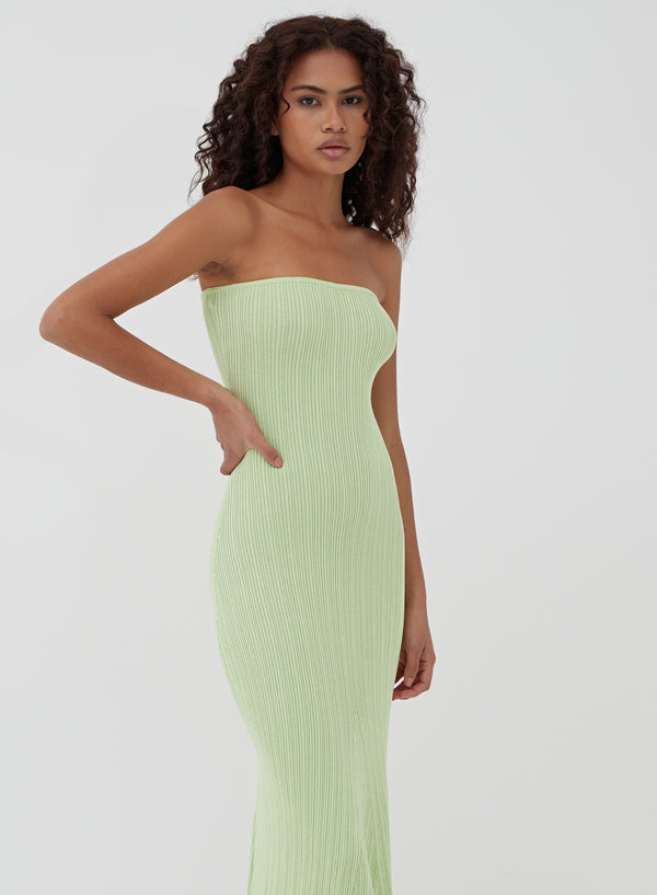 Green Bandeau Knitted Maxi Dress – Henley