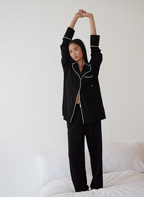 Black Jersey Pyjama Trouser- Jenifer