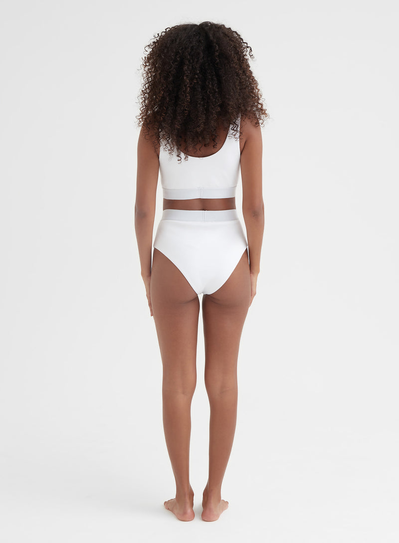 White Ribbed Jersey Brief – Angelina